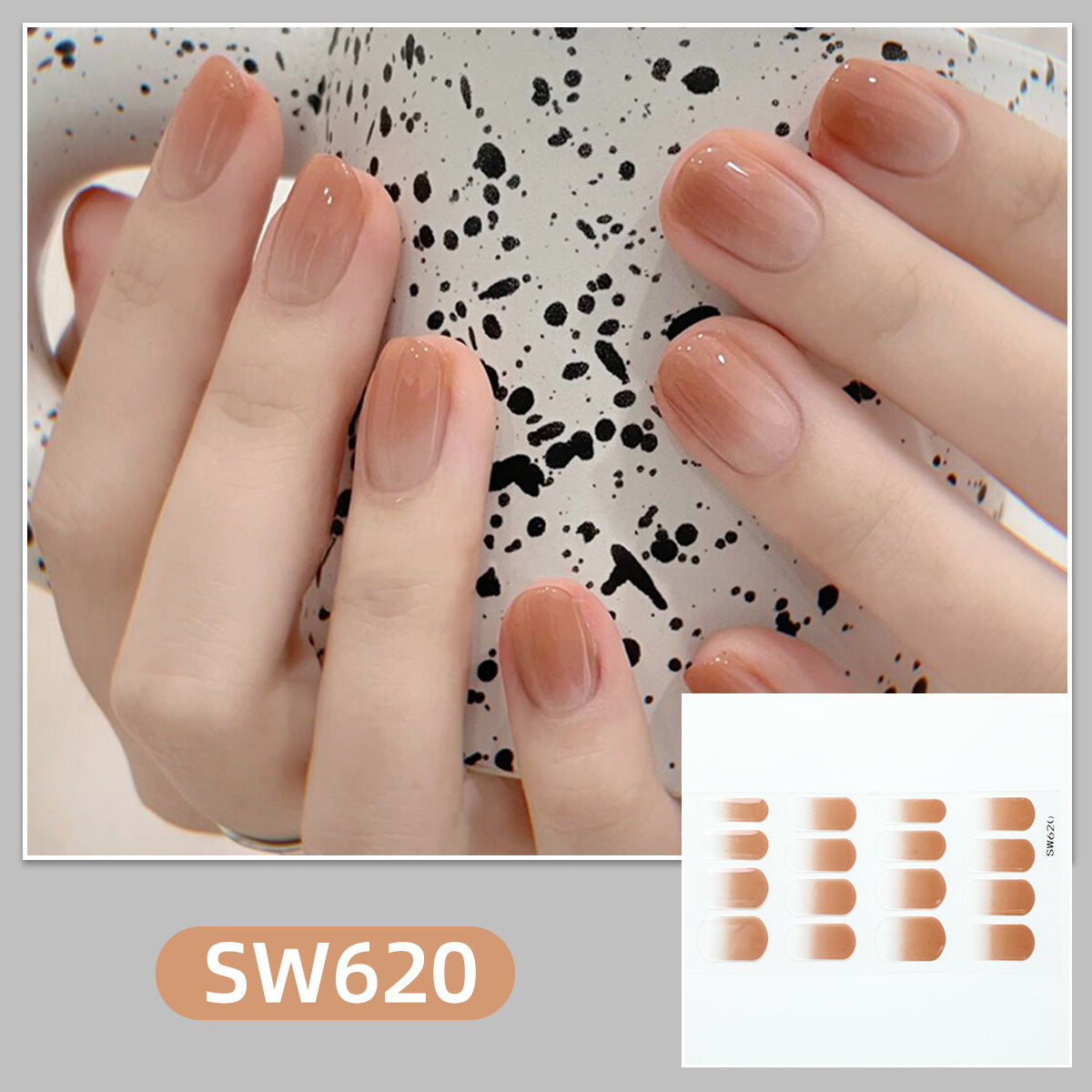 Simple Solid Color Collection Gentle Gradient Nail Stickers