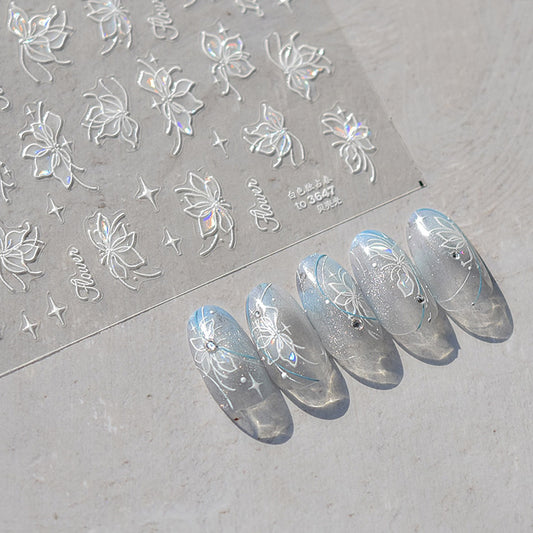 Autocollants pour ongles uniques et mignons en forme de coquille de ballet sur glace