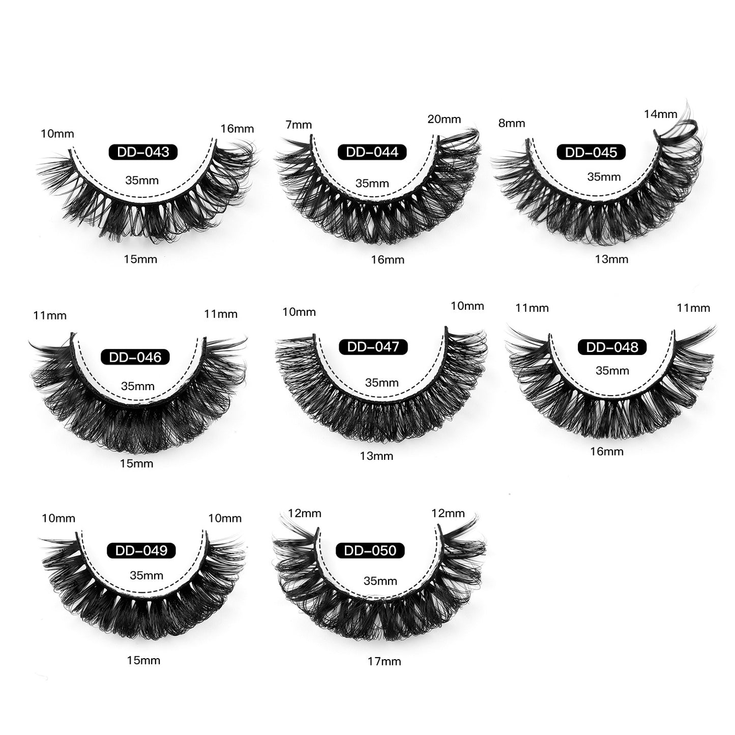 Russian Eyelashes Thick Curl Soft Curved False Lashes