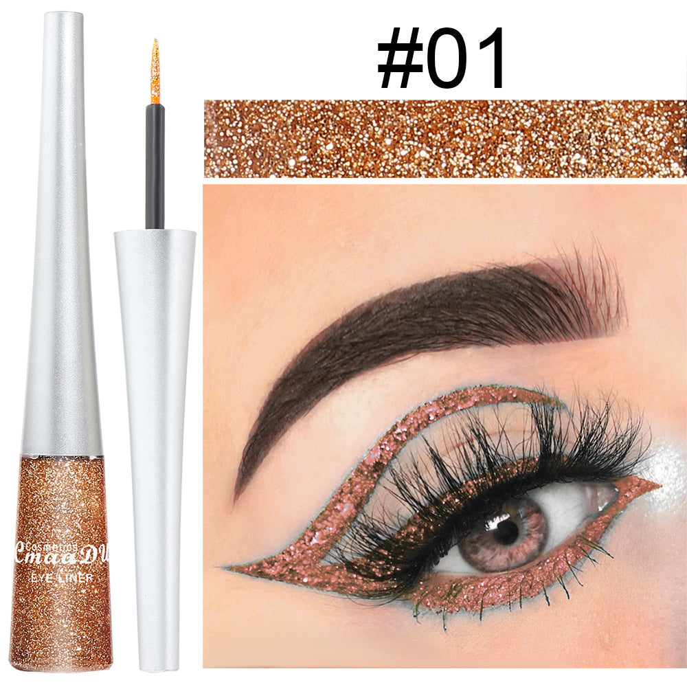 Eyeliner liquide à paillettes colorées et brillantes