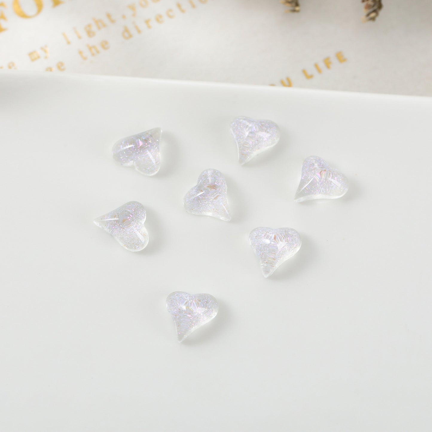 Heart Ornament Ice Transparent Color Gilding Nail Care Nail Art