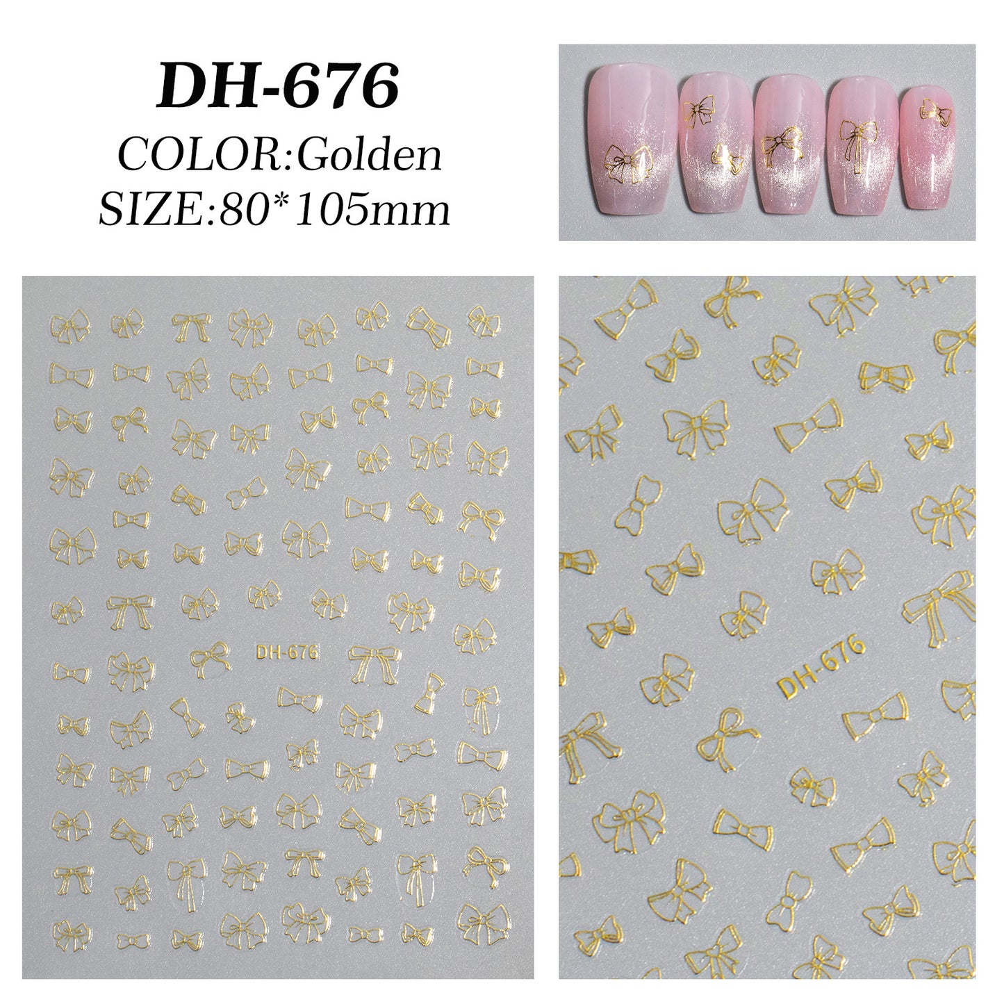 Minimalist Bowknot Adhesive Bow High-grade Hot Nail Stickers