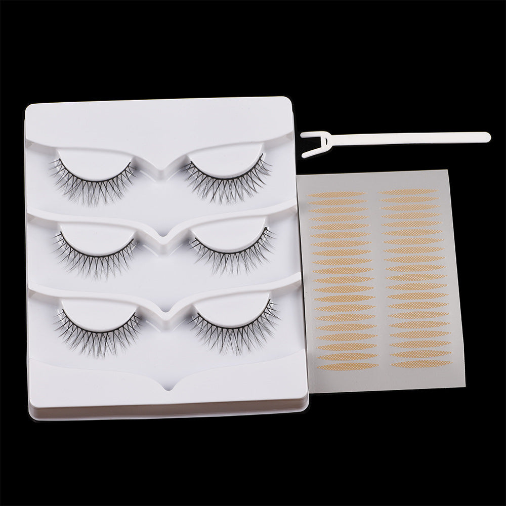 Artificial Plain Natural Five Double Pairs False Lashes