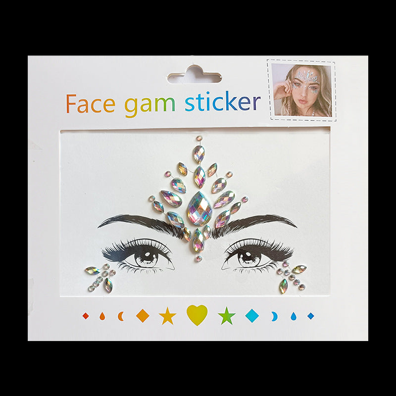 Festival Flash Gem Rhinestones Paster Colorful Nail Stickers