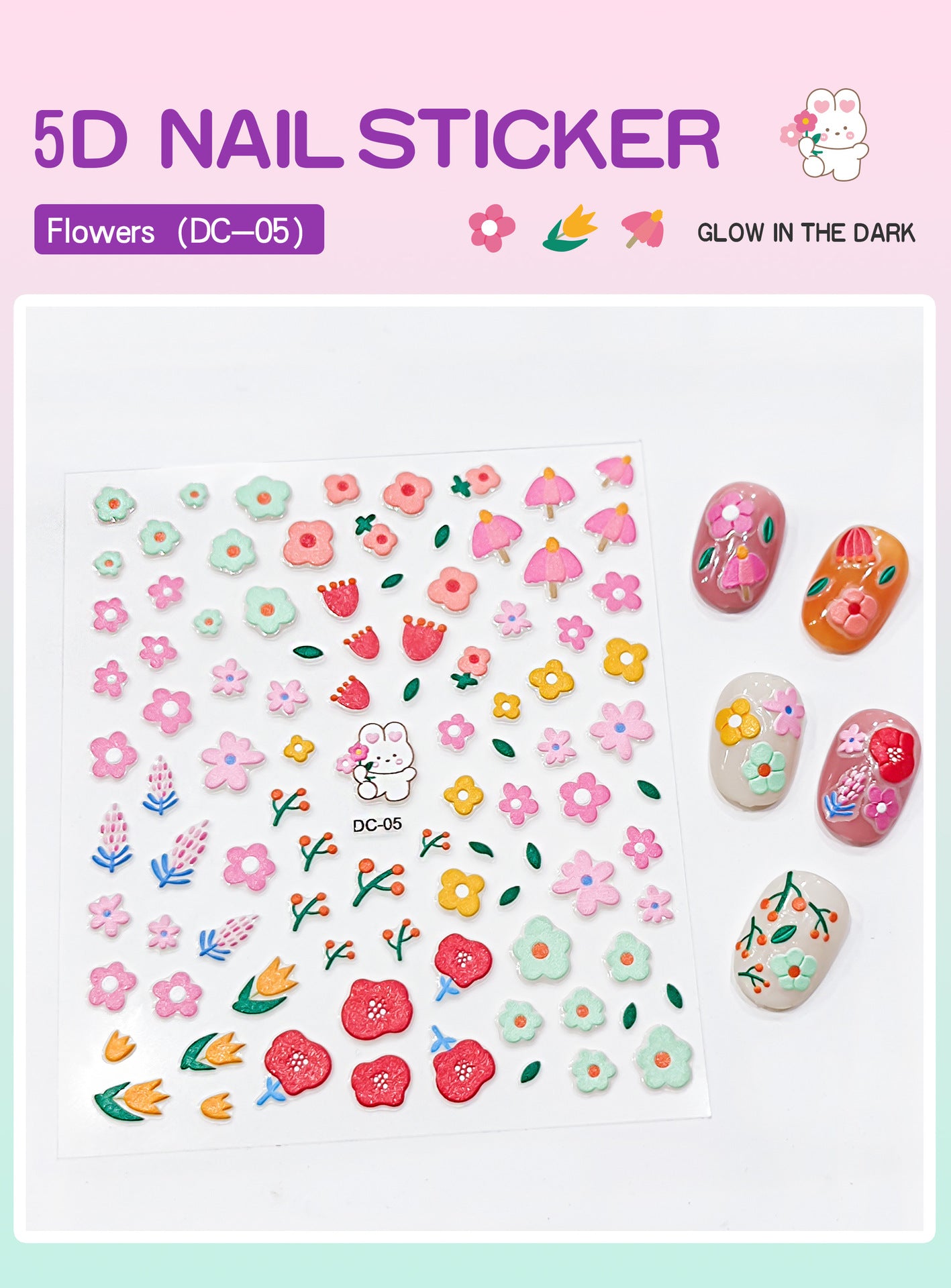 Children's Three-dimensional Relief Cute Animal Egg Doll Nail Stickers