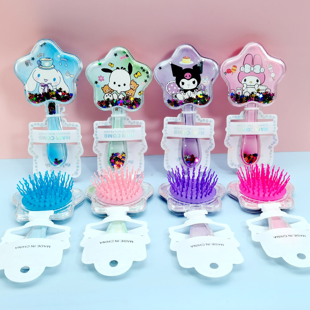 Brosses et peignes à cheveux pour enfants en forme de princesse des neiges et des glaces avec coussin d'air pour chat