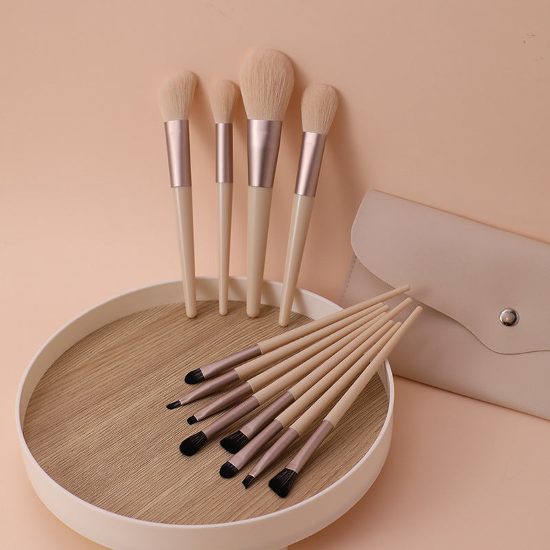 Cream Style Morandi Full Of Soft Fur Makeup Brushes Accessories