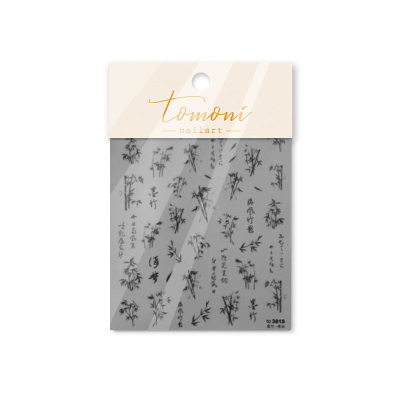 Thin Tough Paper Bamboo Retro National Nail Stickers