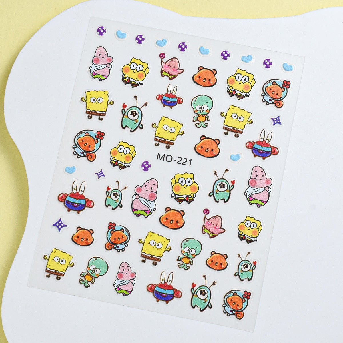 Relief 3d Cute Rainbow Cartoon Sandy Nail Stickers