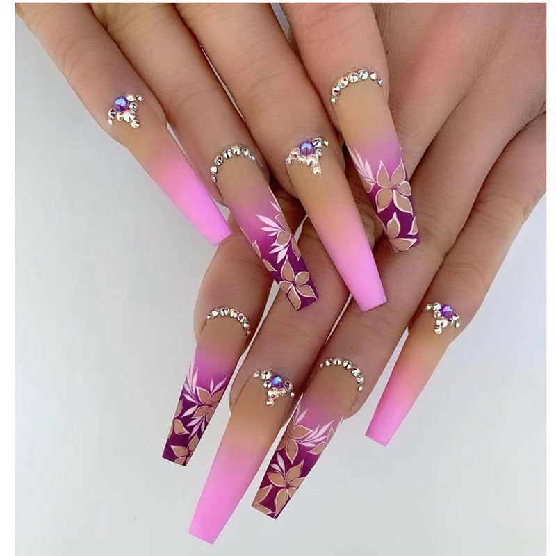 Nail Art amovible Fleur Violet Diamant Wear Beauty