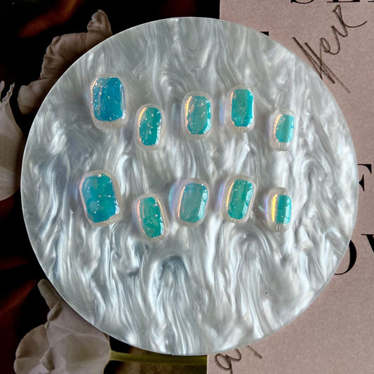 Nail Art en papier de verre Aurora Ice Cube transparent