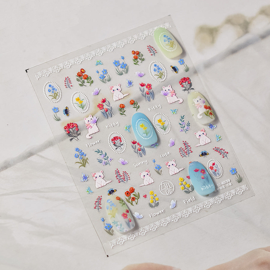 Shell Light Cute Stationery Field Butterfly Nail Stickers