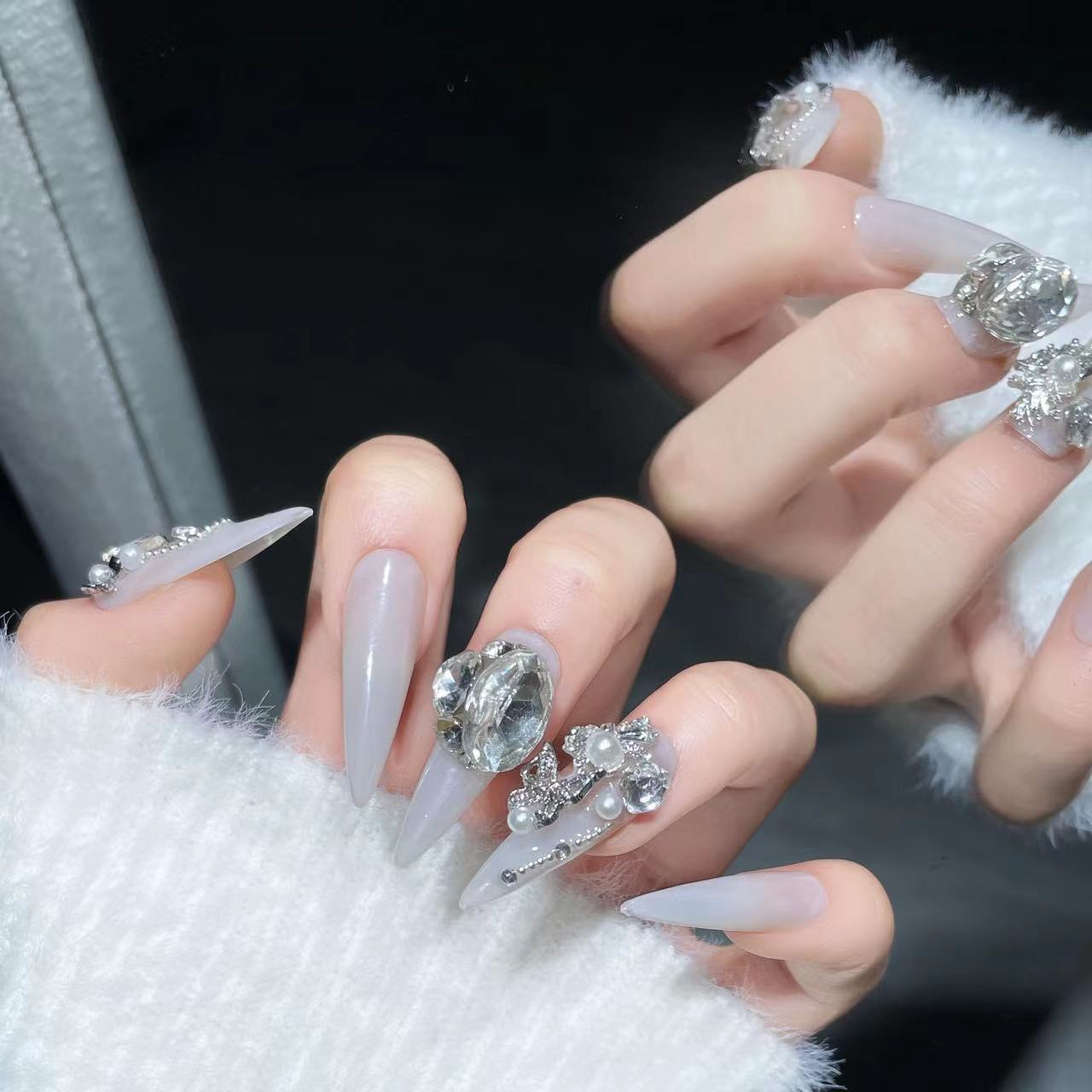 Autocollants pour ongles de luxe légers de haute qualité pour mariage de mariée