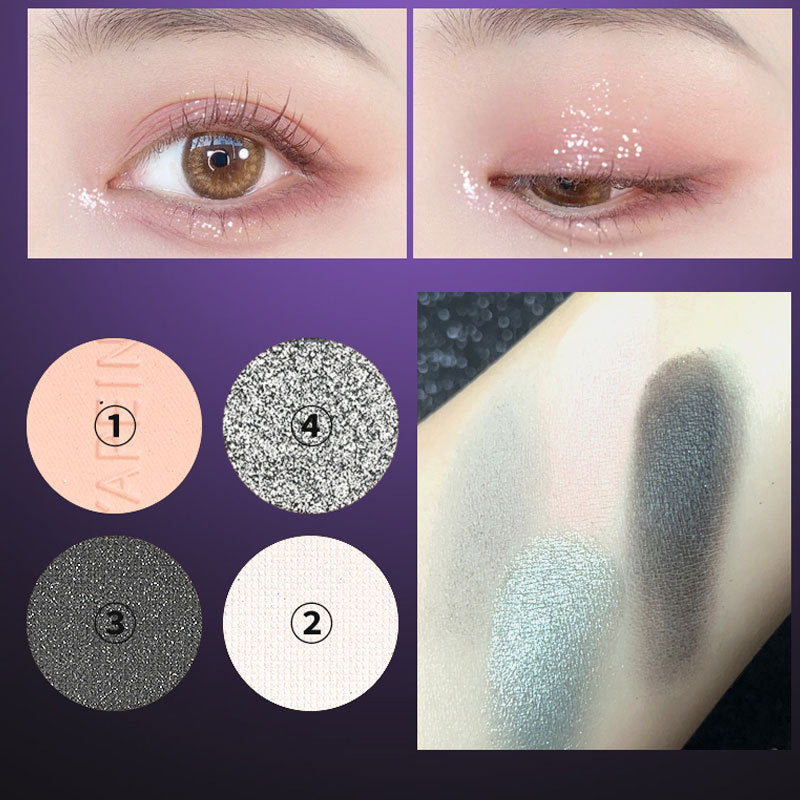 Palette de quatre couleurs de la série Cold Millennium Hot Dark Thin Eyeshadow