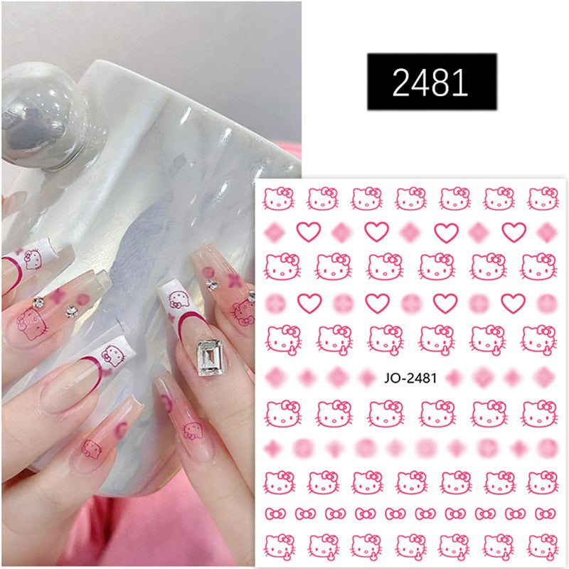 Cat Hello Kitty Cute Cartoon Adhesive Nail Stickers