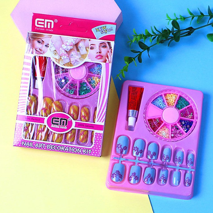 Ensemble d'outils pour ongles à paillettes amovibles pour manucure pour enfants