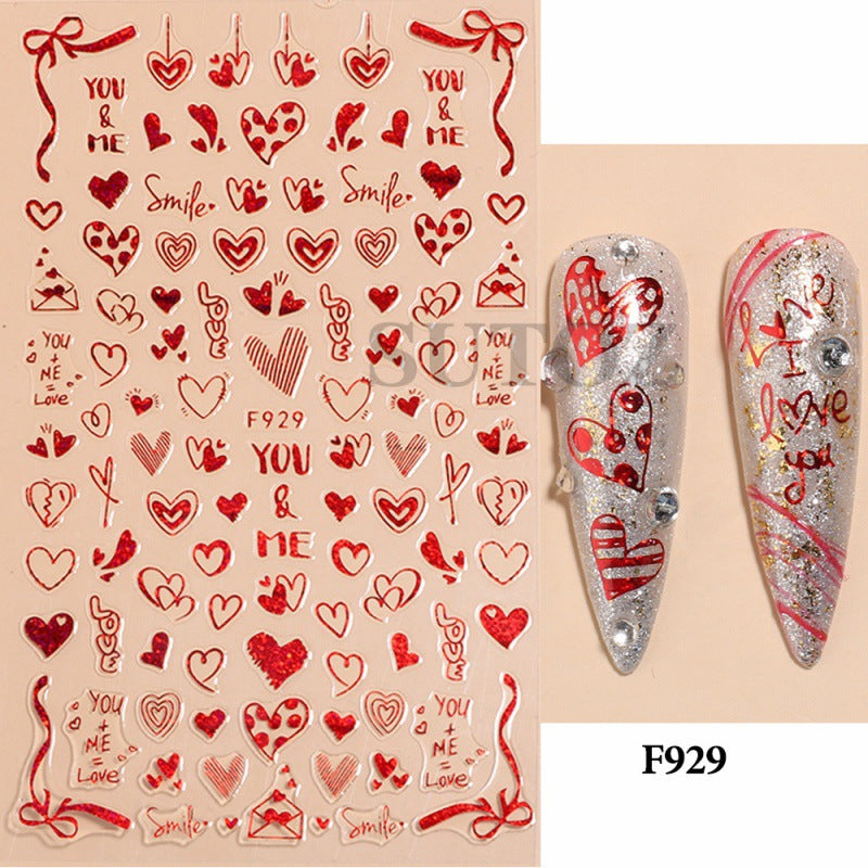 Day Cartoon Comic Series Than Heart Nail Stickers