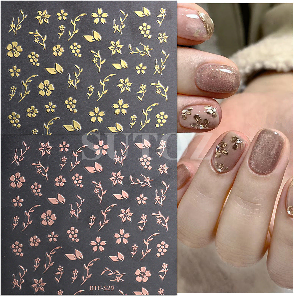 Simple Fresh Cherry Blossom Fingernail Decoration Nail Stickers