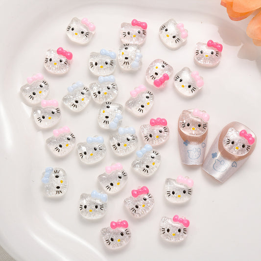 Ornement Hello Kitty mignon dessin animé résine soin des ongles Nail Art