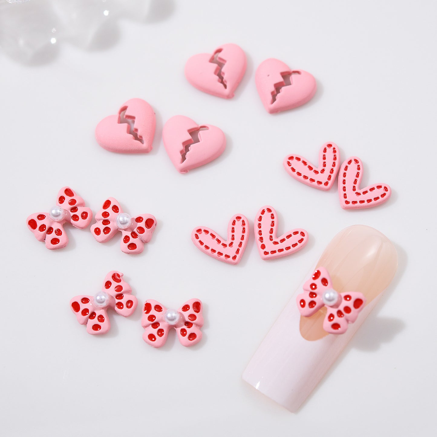 Heart Ornament Spray Paint Pink V Nail Care Nail Art