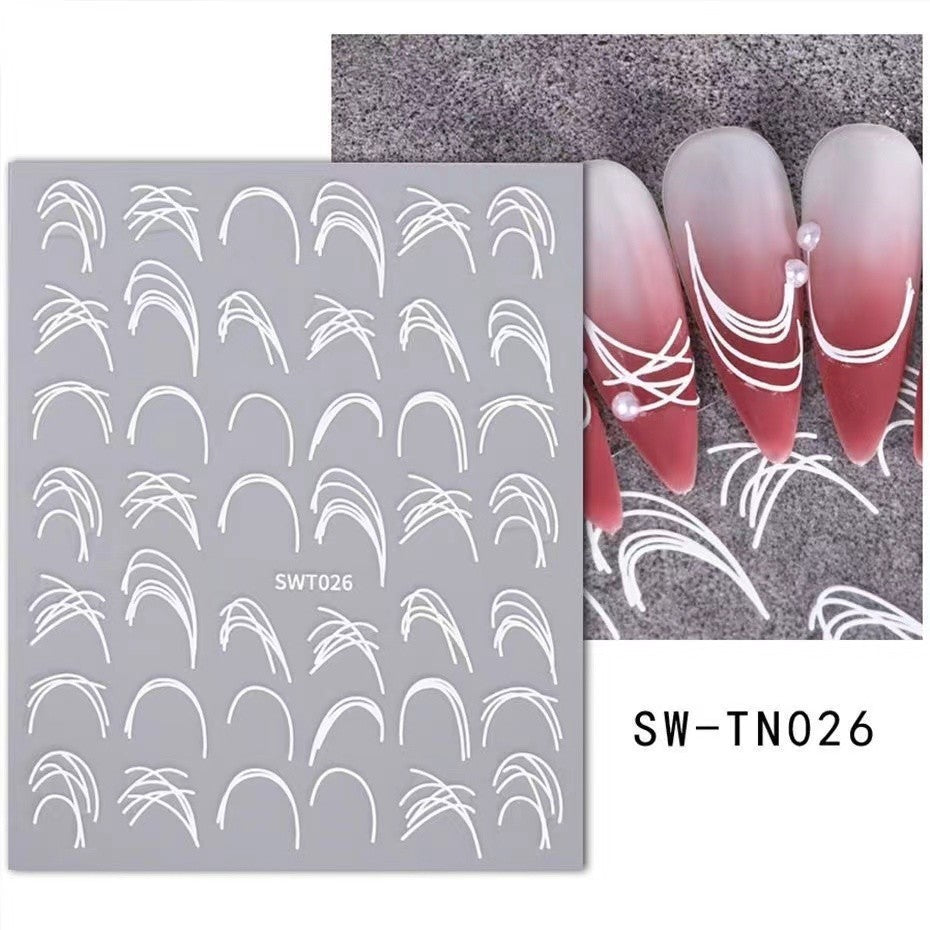 Lines French Brushed Drawing Irregular Asterism Nail Polish