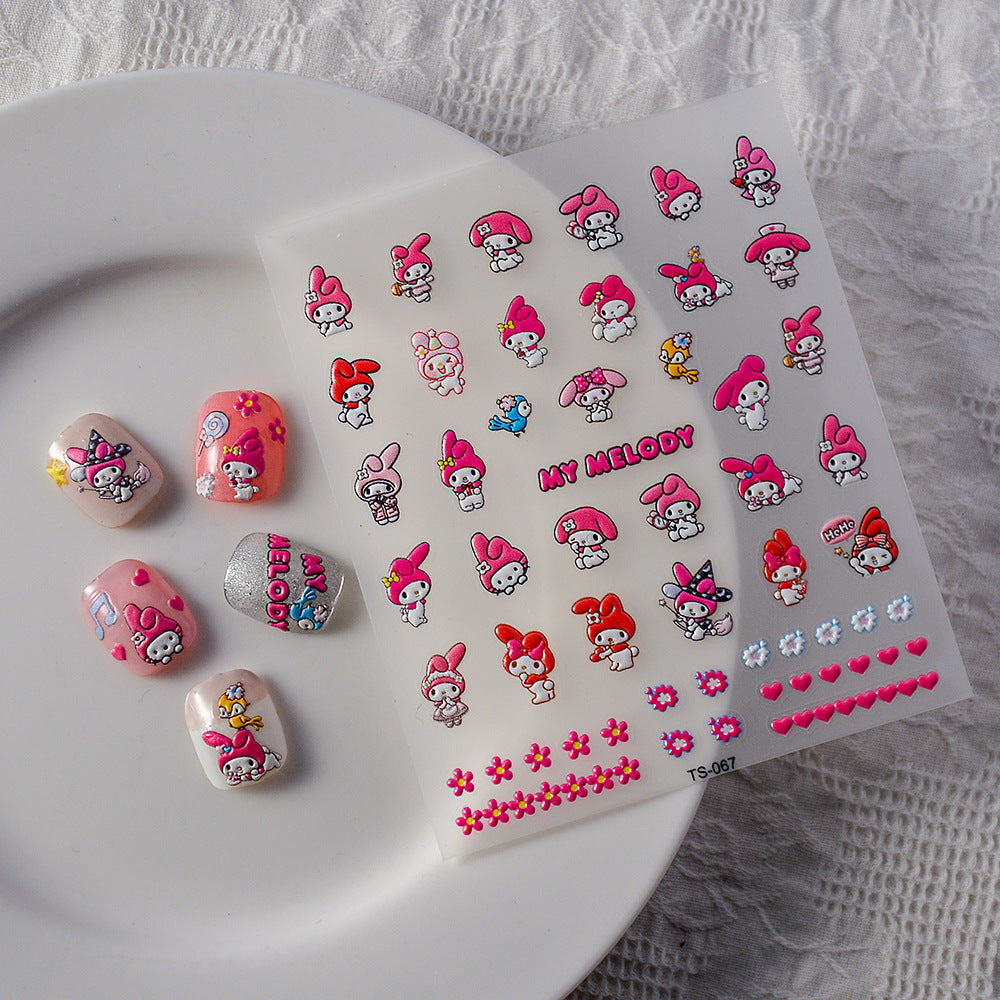 September Cute Cartoon Animal Sweet Relief Nail Stickers