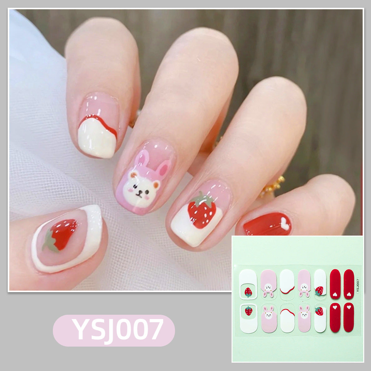 Gradient Bronzing Paper Tulip Cartoon Cute Nail Stickers