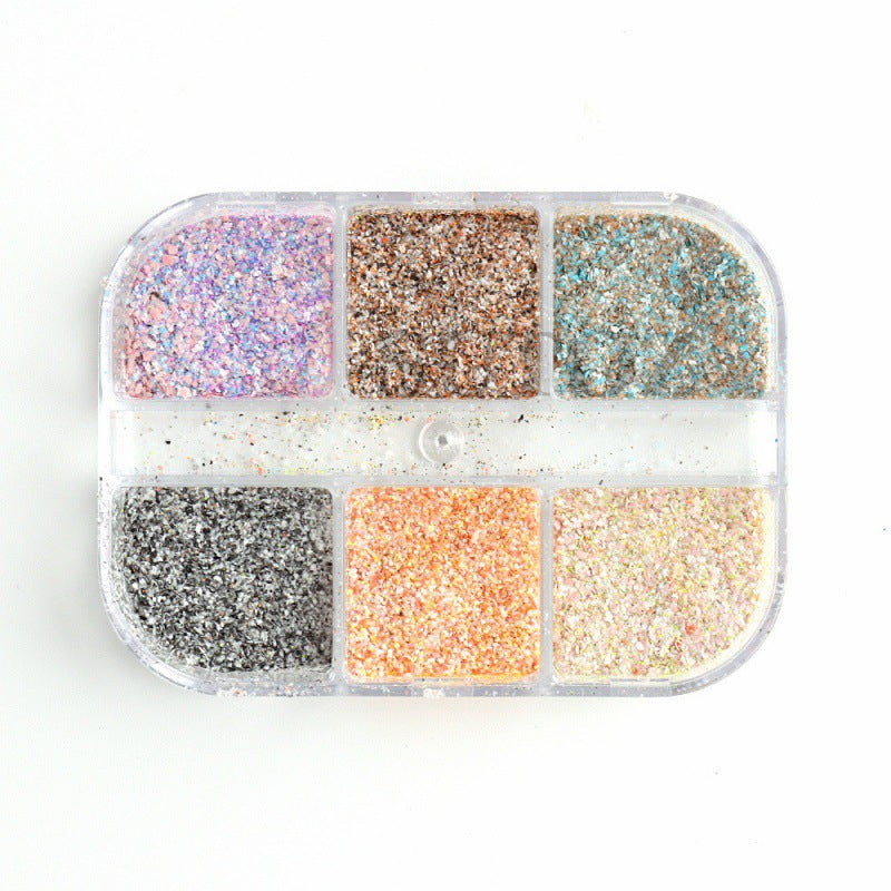 Shimmering Powder Exposed Vintage Knitted Plaid Nail Care Nail Art