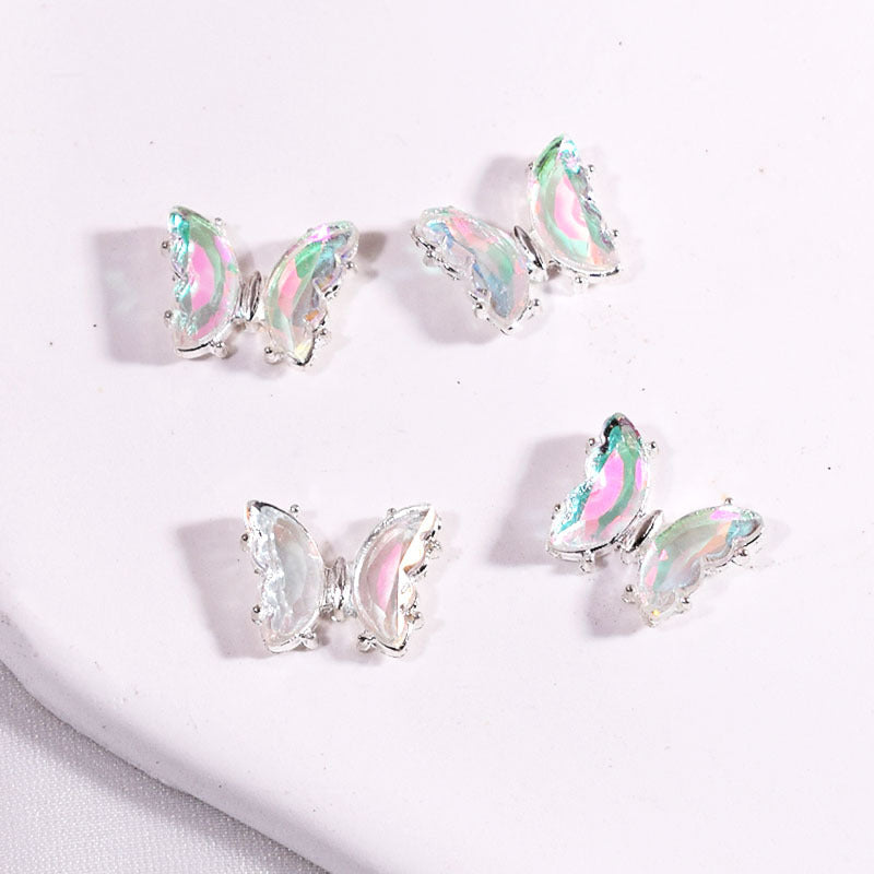 Color Crystal Butterfly Manicure Advanced Ornament Three-dimensional Nail Care Nail Art