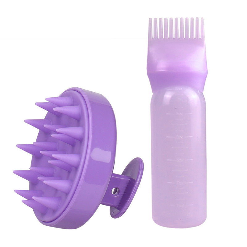 Brosse à shampoing Bouteille de massage du cuir chevelu Brosses et peignes à dents pour nettoyage à sec