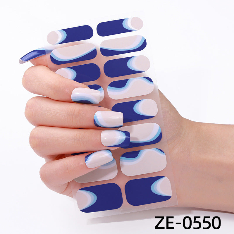 Powder Flashing French Butterfly Simple Flowers Nail Stickers