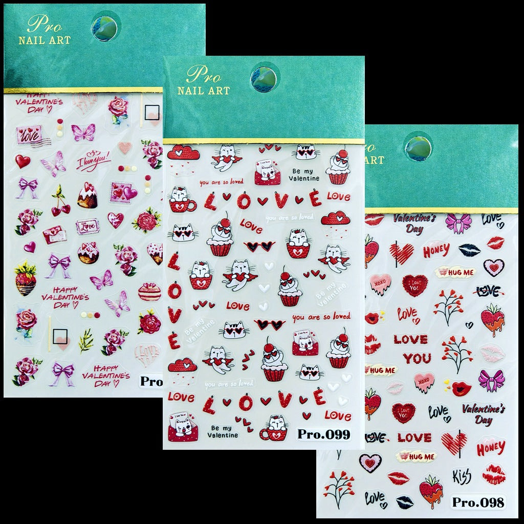 Love Valentine's Day Cartoon Phoenix Beauty Nail Stickers