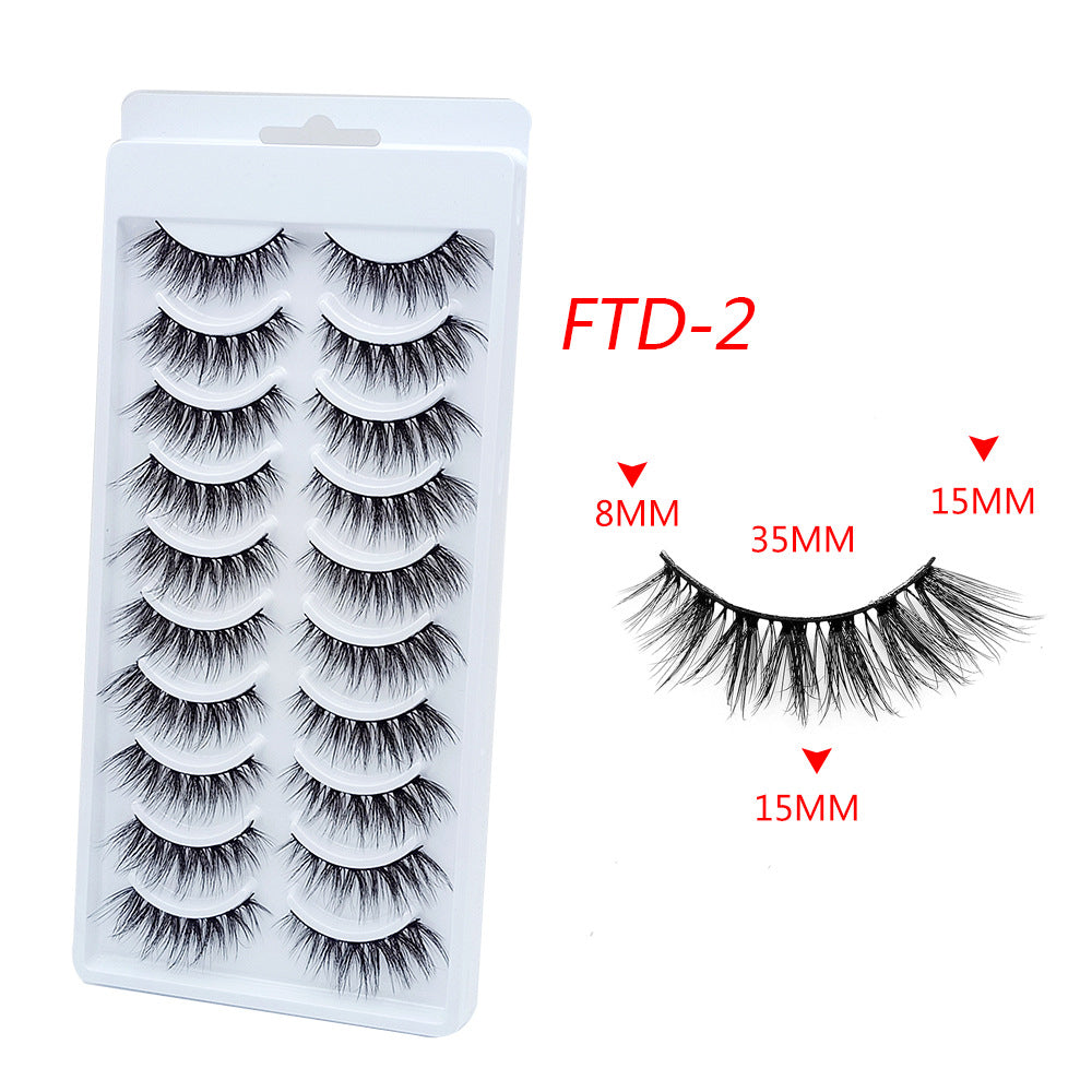 Double Pairs Of Eyelashes Natural Curling False Lashes