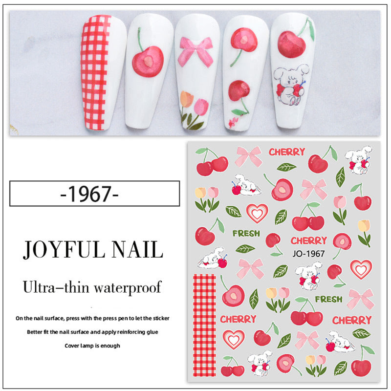 Lemon Grapefruit Watermelon Strawberry Peach Cherry Nail Stickers