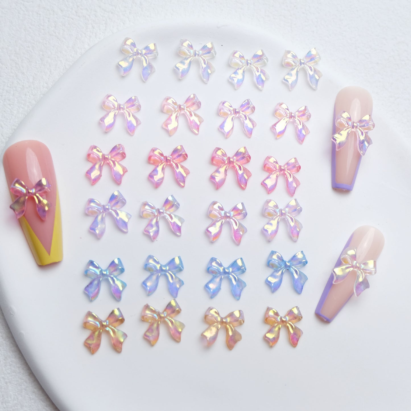 Colorful Aurora Bow Ornament Butterfly Ribbon Can Nail Care Nail Art