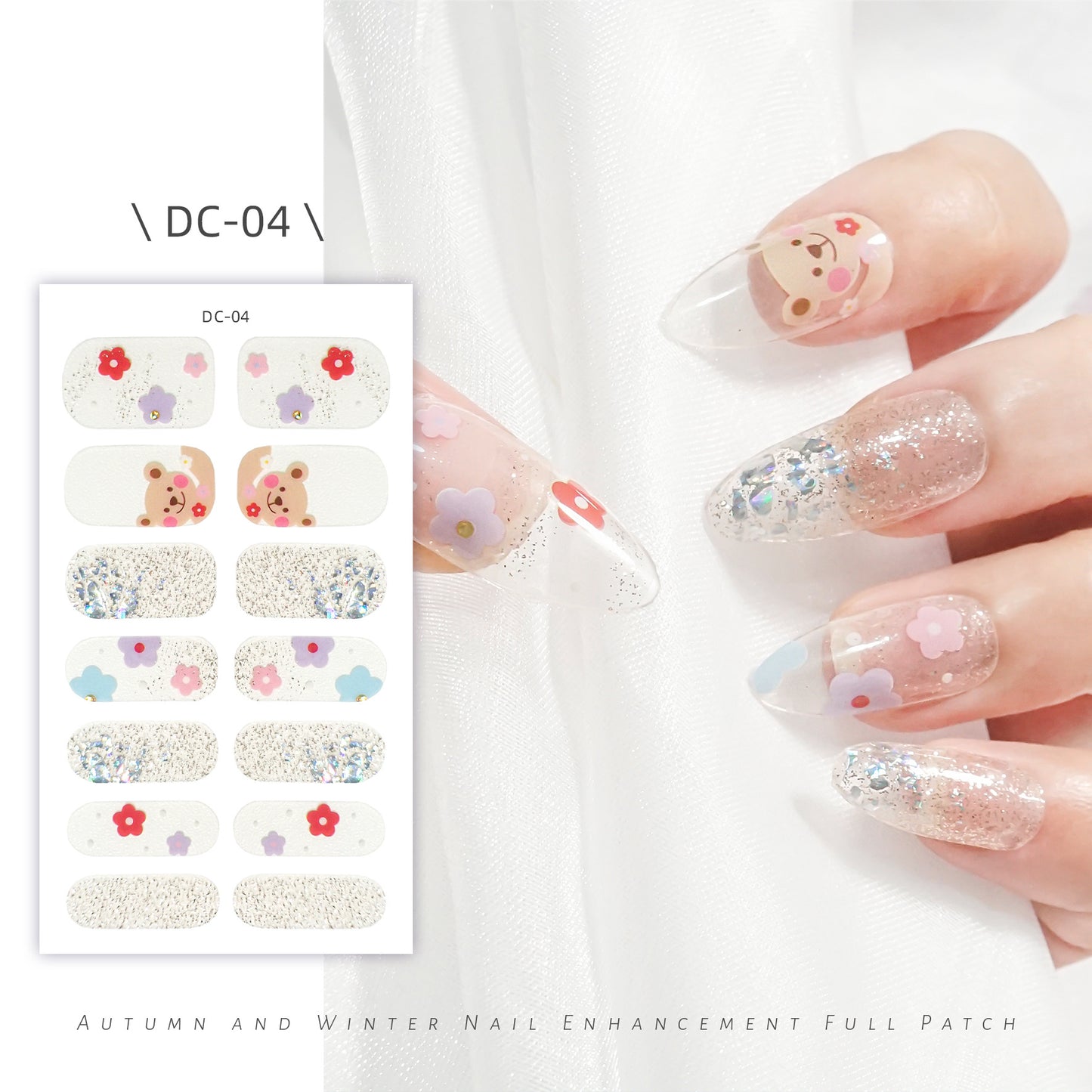 Cute Strawberry Rabbit Gel Waterproof Durable Nail Stickers