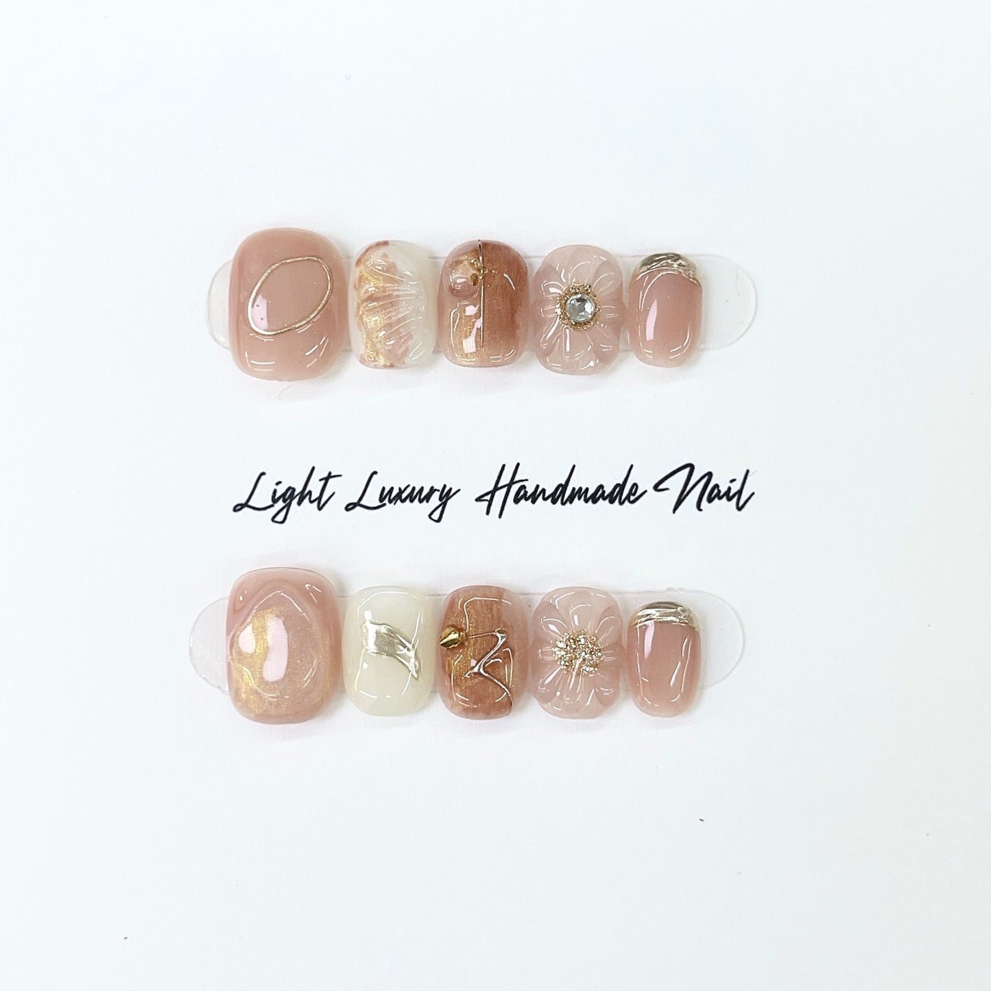 Small Short Handmade Wear Tip Light Nail Stickers