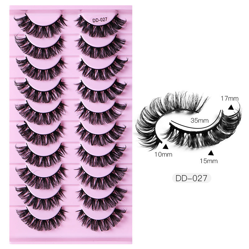 Large Volume Eyelashes Pair Three-dimensional Cross Artificial Mink False Lashes