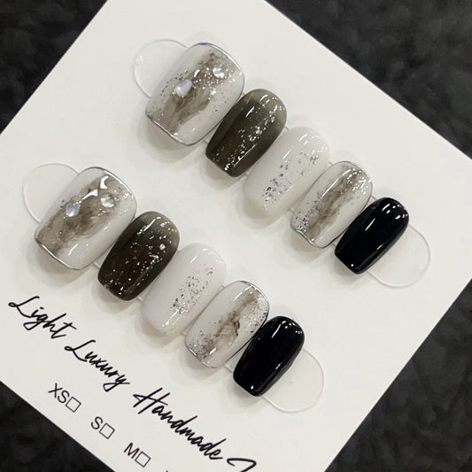 Autocollants pour ongles de luxe faits à la main Wear Tip Light