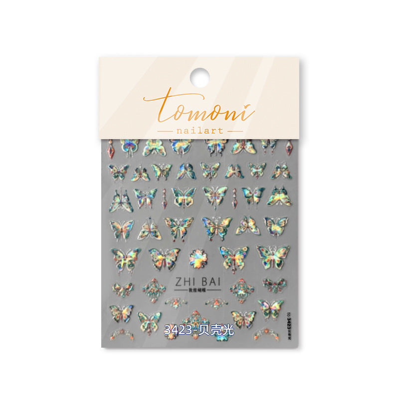 Graceful Trendy Shell Light Cute Butterfly Nail Stickers