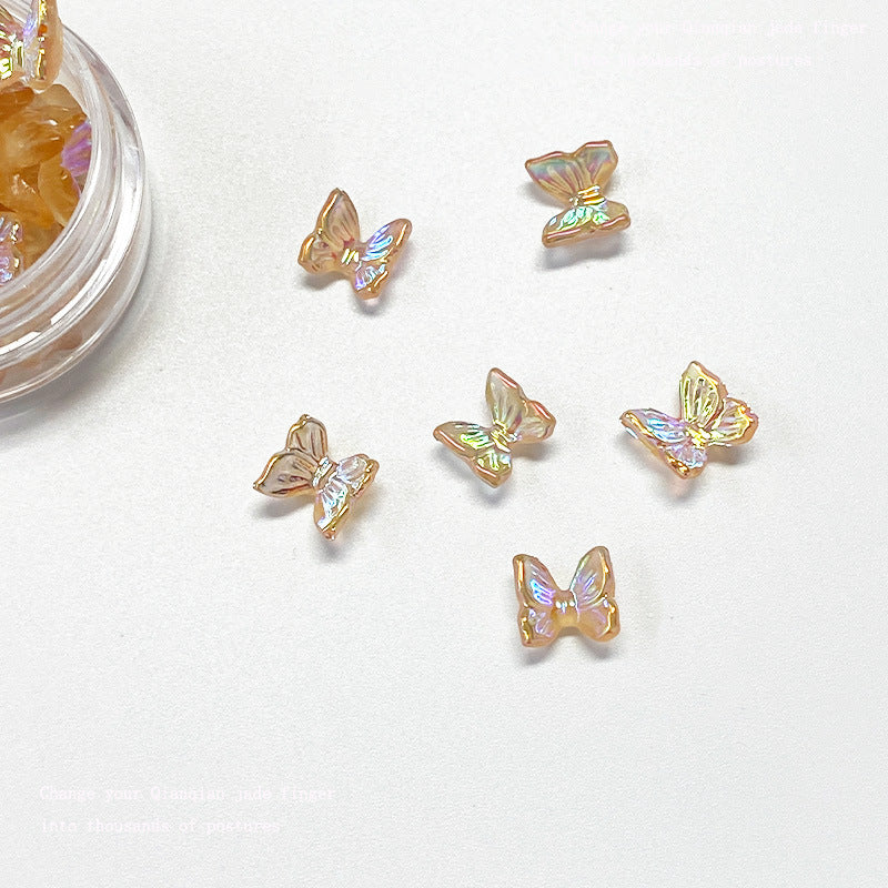 Mini Butterfly Ornament Electroplating Three-dimensional Aurora Nail Care Nail Art