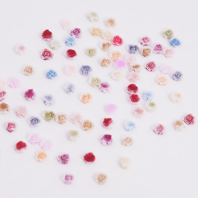 Dried Rose Ornament Mixed Blooming Vintage Resin Carving Camellia Nail Care Nail Art