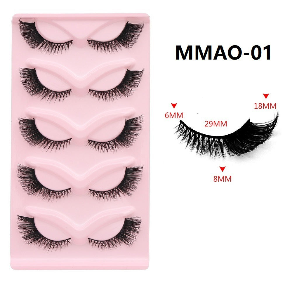 Five Pairs Of Cat Eyelashes Thick False Lashes