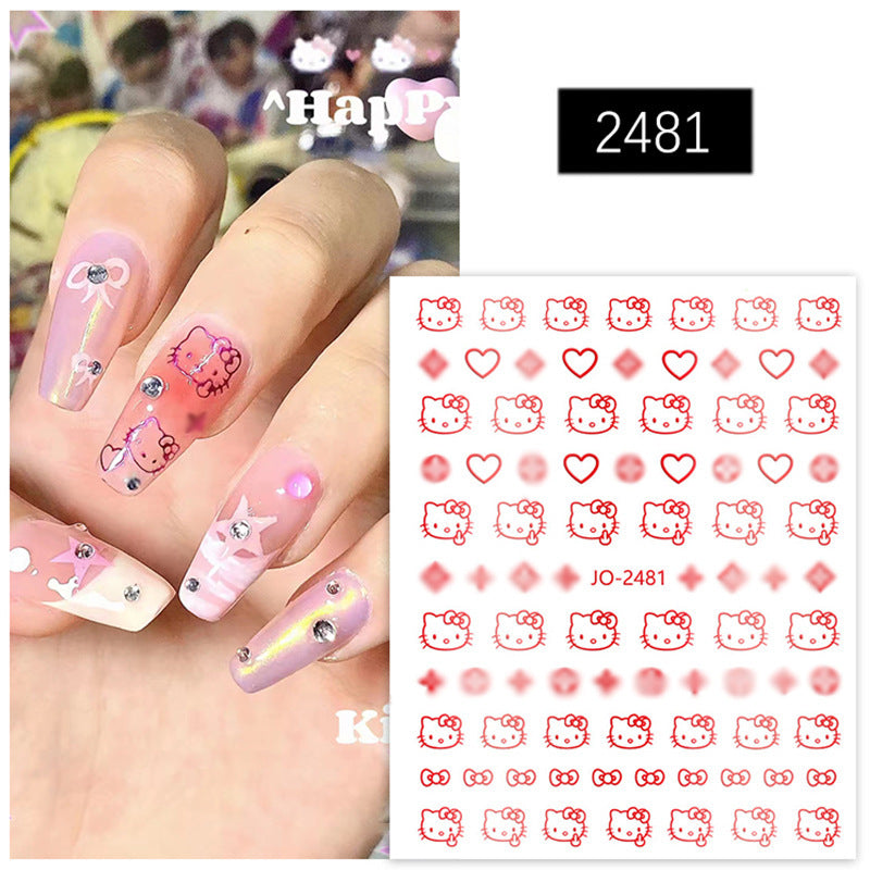 Cat Hello Kitty Cute Cartoon Adhesive Nail Stickers