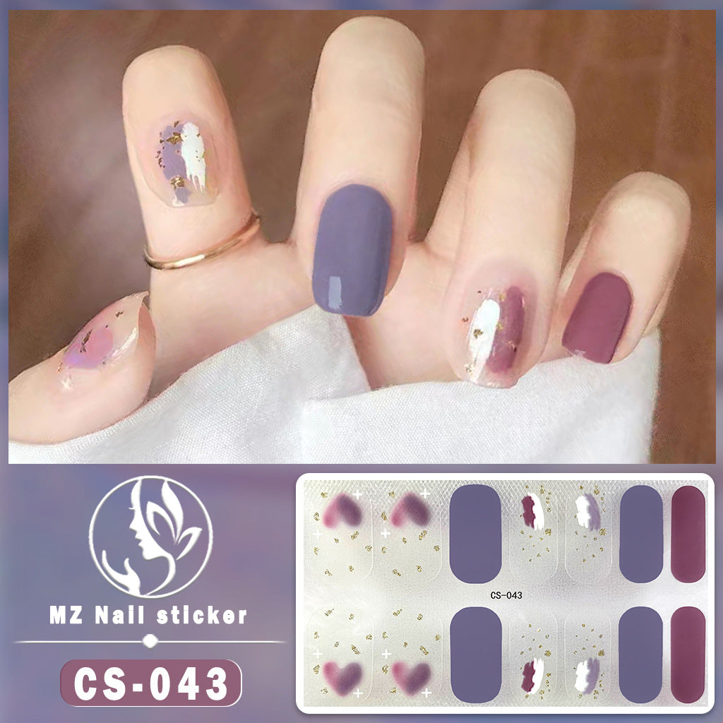 Applique Full Paste Blooming Contrast Color Nail Stickers