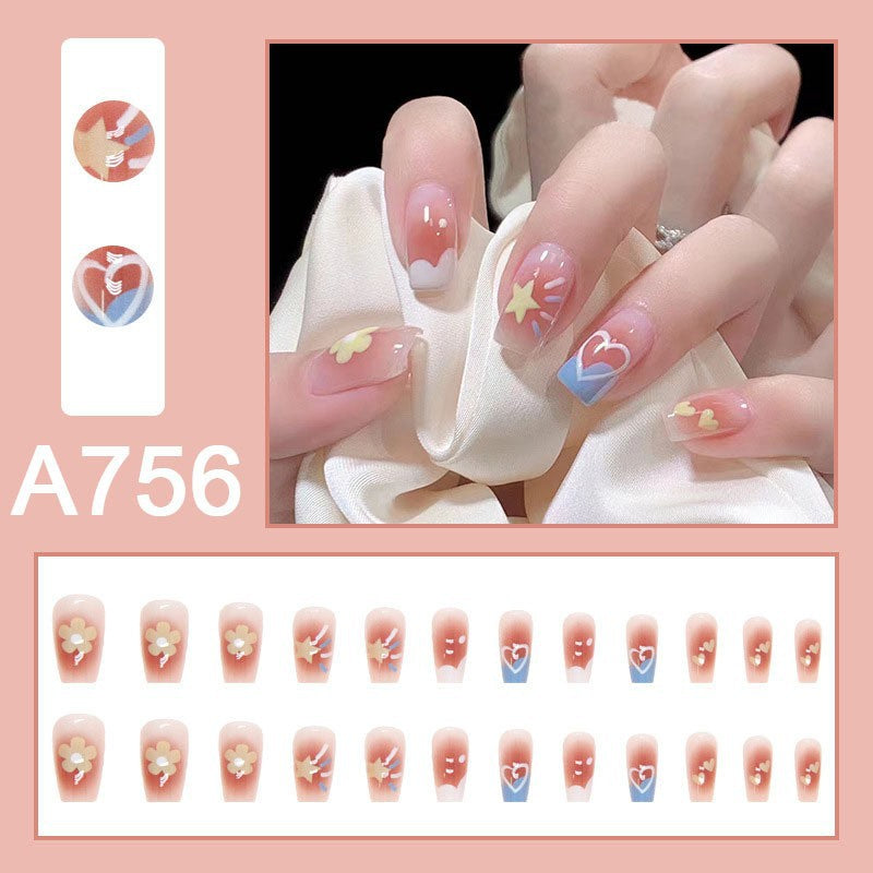 Fake Nails Flash Patch Blush Finished Nail Stickers