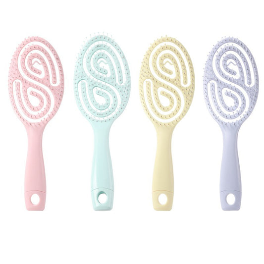 Brosses et peignes à cheveux bouclés longs à coussin d'air pour femmes en forme de macaron mignon