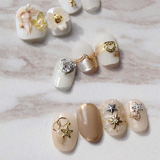 Five-pointed Star Vintage Punk Style Baroque Cross Nail Care Nail Art