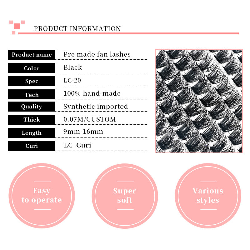 Eyelashes Row Curved Curling Hot Melt Grafting Individual False Lashes