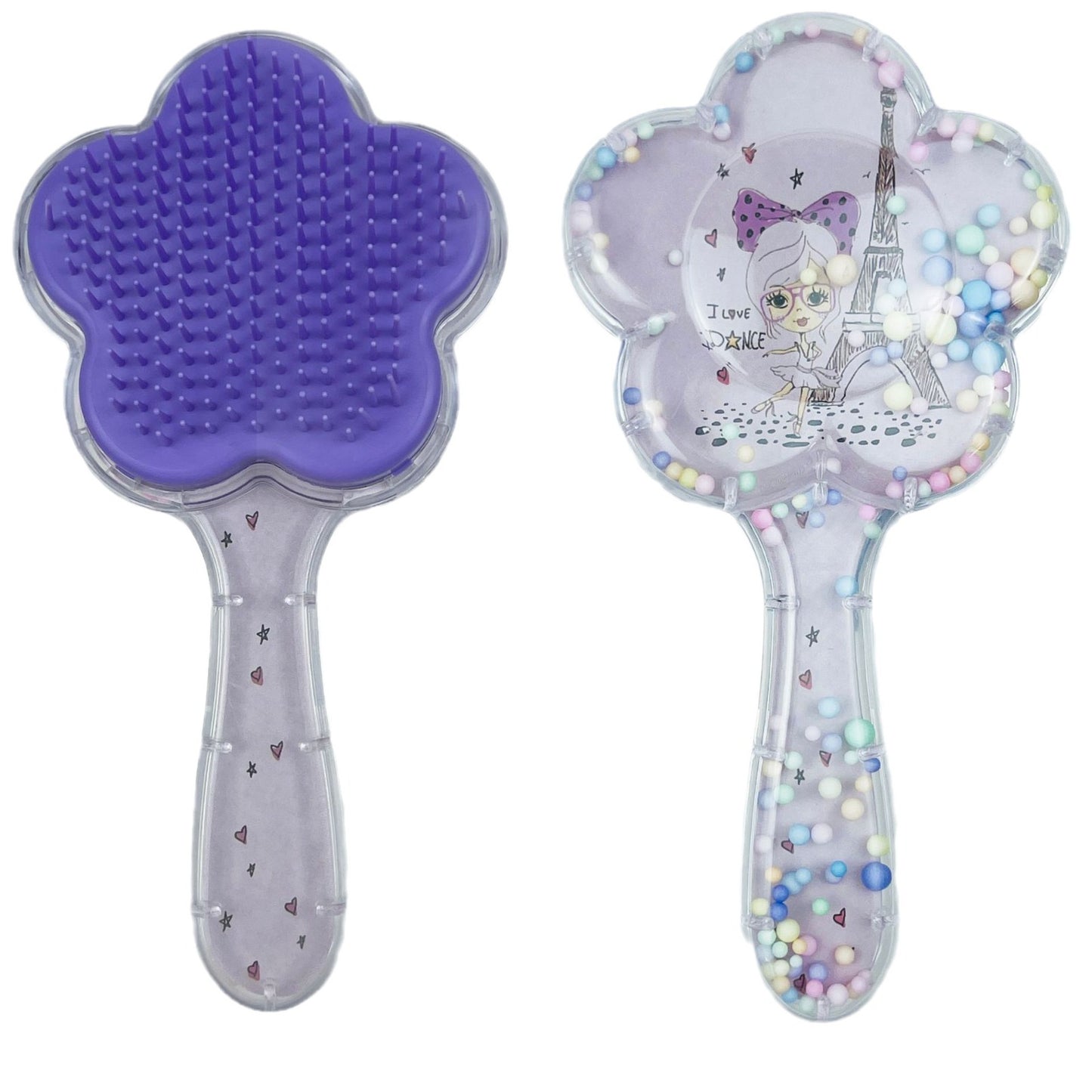 Brosses à cheveux et peignes transparents à motif de dessin animé pour enfants